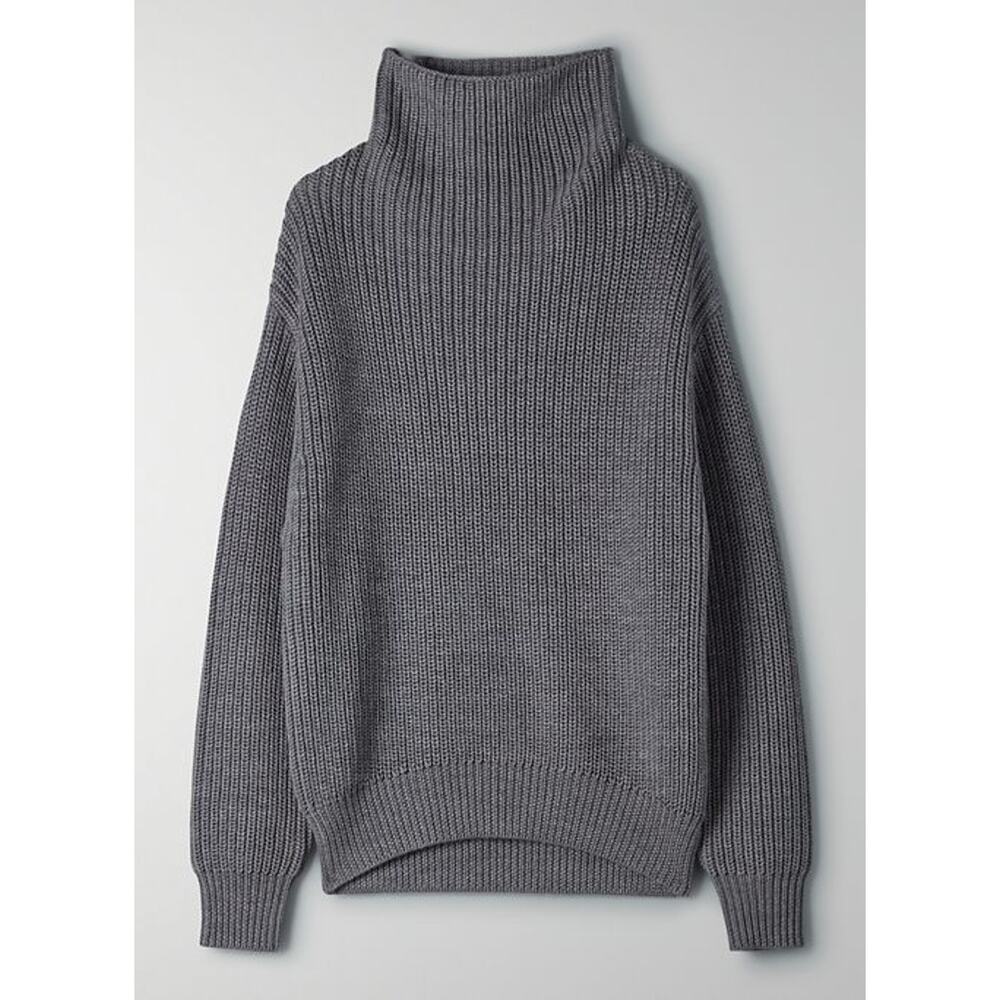 Wilfred Gray Ribbed Turtleneck Sweater